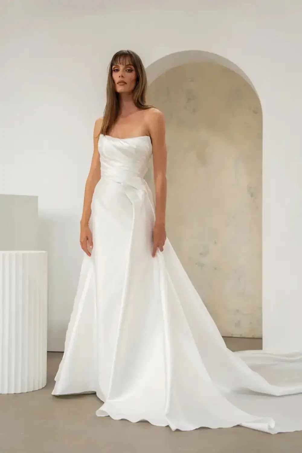 Model wearing a gown by Pronovias