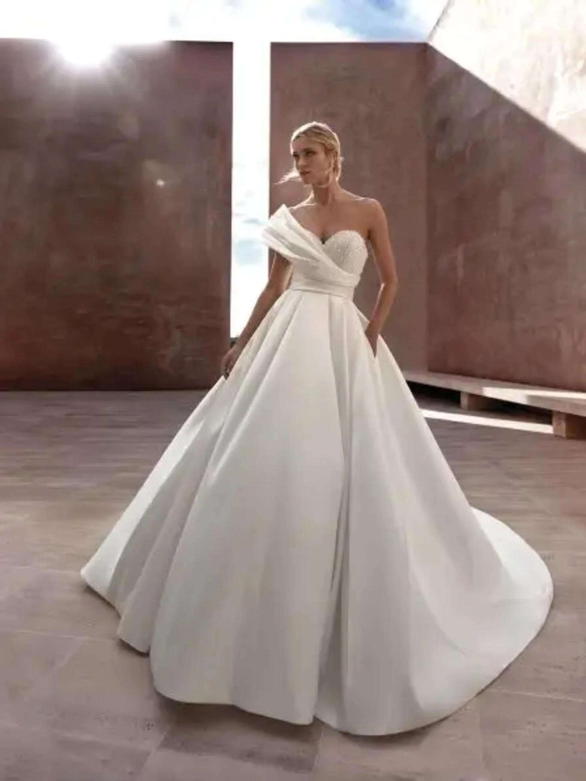 Model wearing a gown by Pronovias