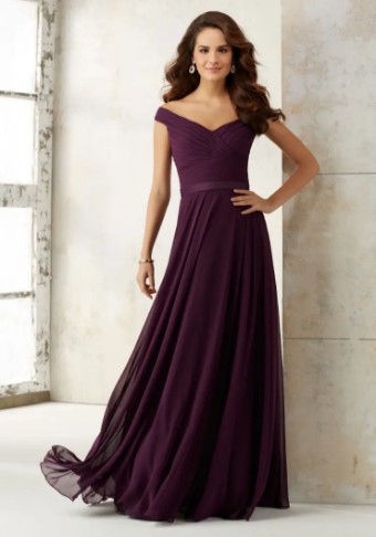 Mori Lee Bridesmaids 21523 #0 default Eggplant White Smoke thumbnail