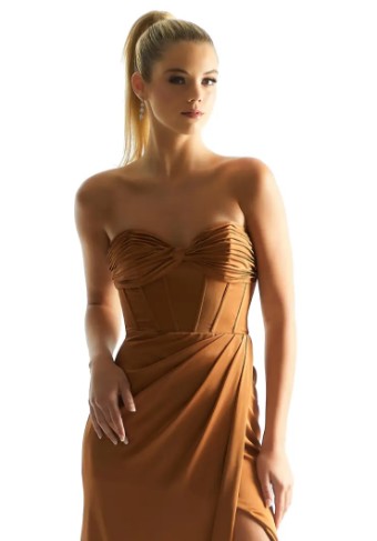 Mori Lee Bridesmaids 21858 #3 Bordeaux thumbnail