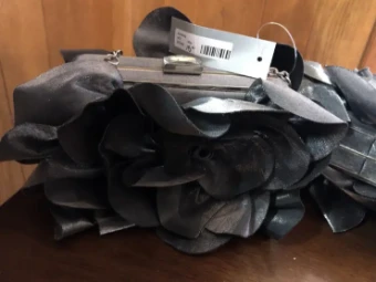 Circle Park Bridal Silk Floral Clutch by Sondra Roberts #0 default Pewter thumbnail