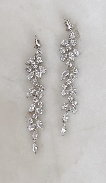 Amanda Judge - Untamed Petals Trixie ~ Crystal Drop Earrings #1 Silver thumbnail