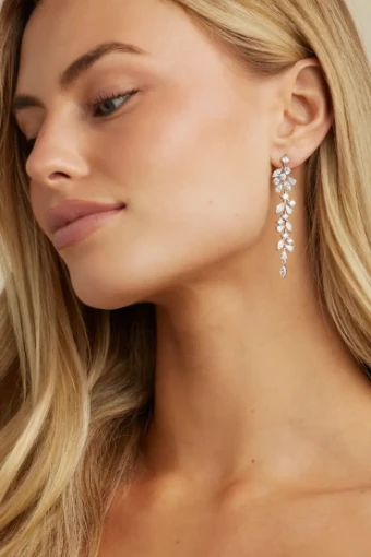 Amanda Judge - Untamed Petals Trixie ~ Crystal Drop Earrings #0 default Silver thumbnail