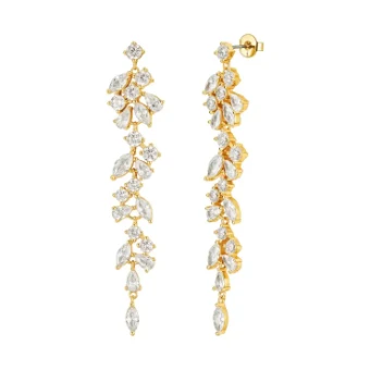 Amanda Judge - Untamed Petals Trixie ~ Crystal Drop Earrings #2 default Silver thumbnail