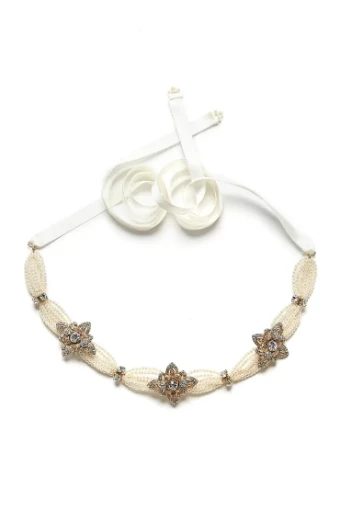 Amanda Judge - Untamed Petals Pyra ~ Headpiece #1 default Ivory/Gold thumbnail