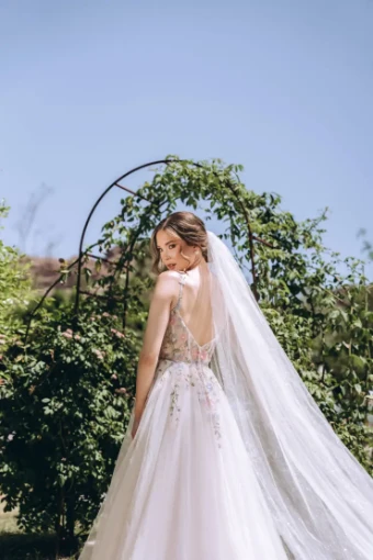 Stella York 8063 #3 Blue/Blush/Almond/Gold thumbnail