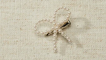 EnVogue Bridal HC2426 ~ Bow Hair Clip #2 default Ivory/Silver thumbnail