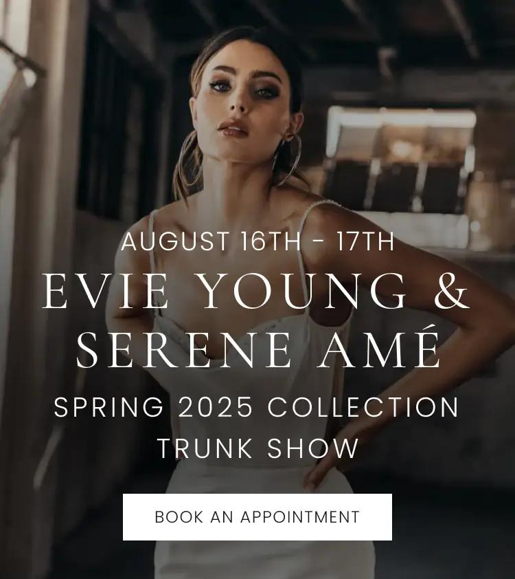 Evie Young and Serene Ame Trunk Show Banner for Mobile