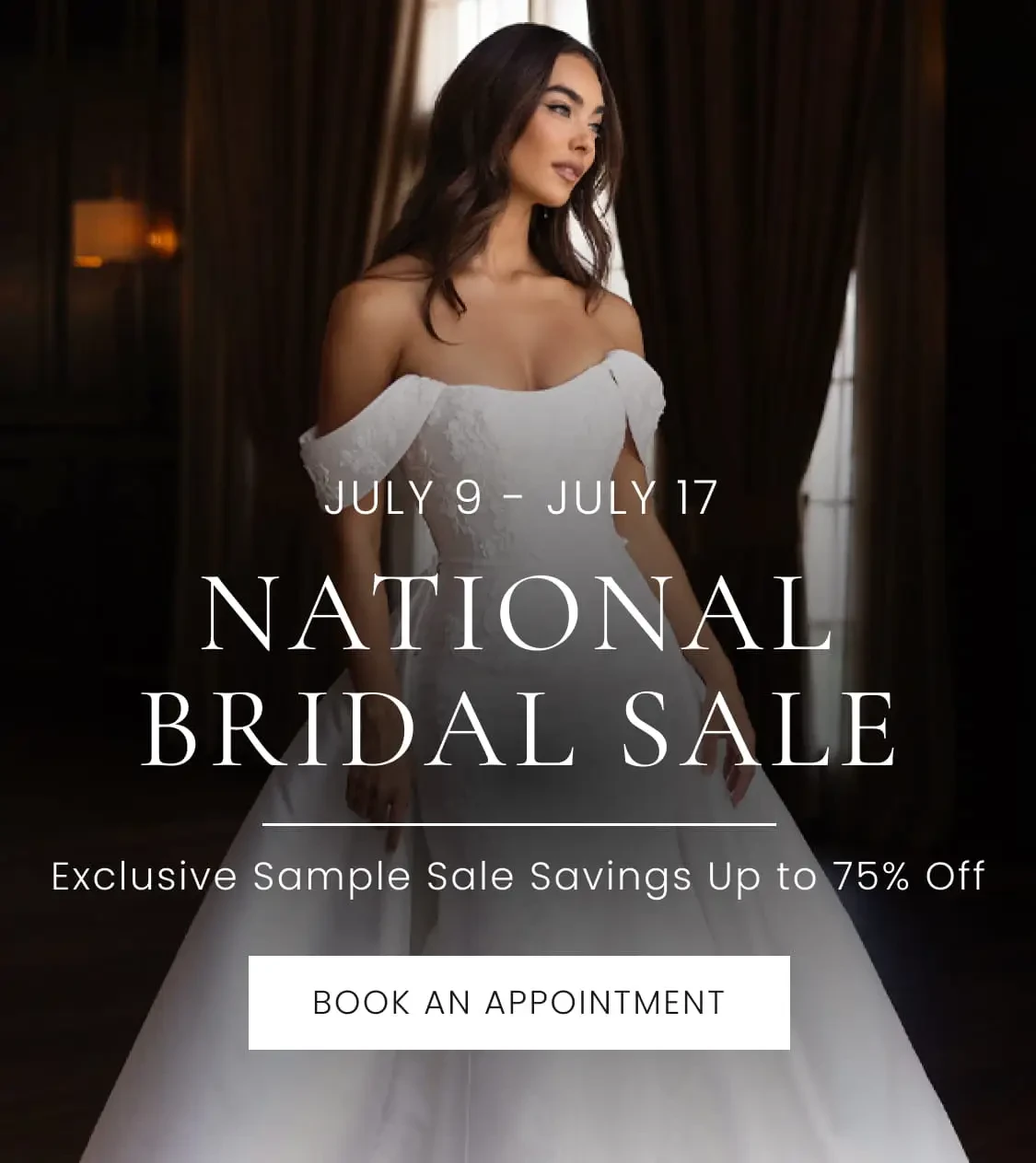 National Bridal Sale 2026 Banner for Mobile